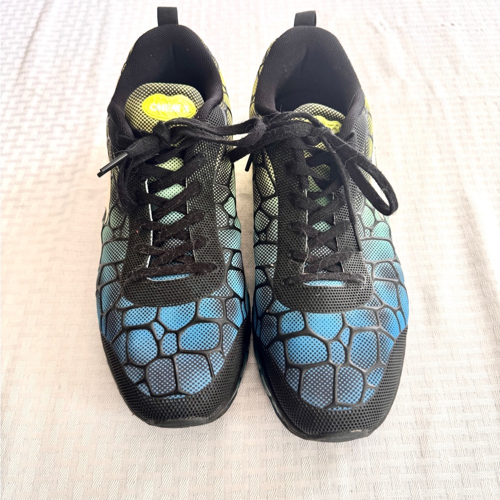 ONEMIX Air Cushion Running Shoes Mens 12 EU46 Blue Green‎ Gradient Mesh